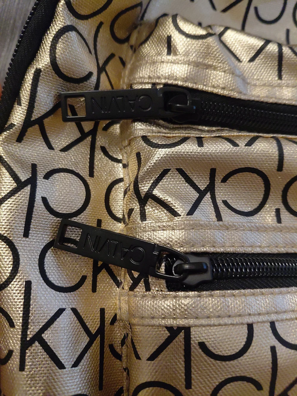 Calvin Klein Gold Logo-Print Backpack